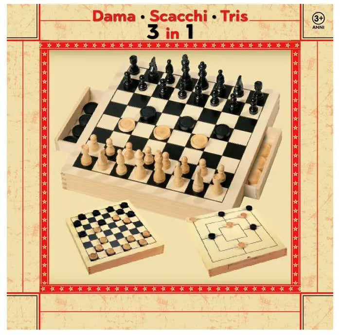 DAMA - SCACCHI  - TRIS 3 IN 1